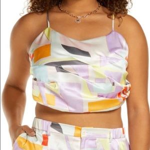 NWT Open Edit Print Pleated Camisole (1X)